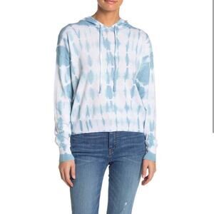 NWT John + Jenn Tie Dye Blue Wash Lightweight Hoodie Sweater Size Large